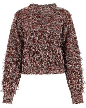 DURAZZI MILANO Embroidered Cotton Blend Jumper - Brown