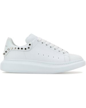 McQueen Sneakers in pelle bianca con tallone in pelle bianca - Bianco