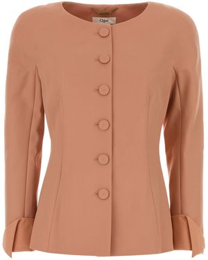 Chloé Antiqued Pink Wool Blazer - Brown