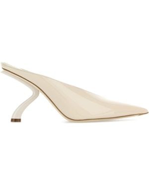 Ferragamo Ivory Leather Itaca Sabot - Natural