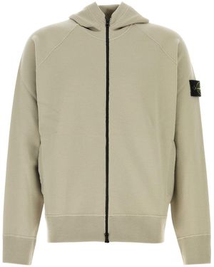 Stone Island Dove Grey Knit Sweatshirt - Natural