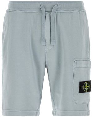 Stone Island Powder Pink Cotton Bermuda Shorts - Gray