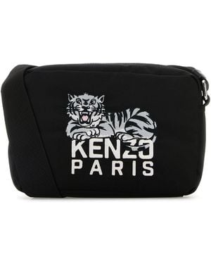 KENZO Black Fabric Happy Tiger Crossbody Bag