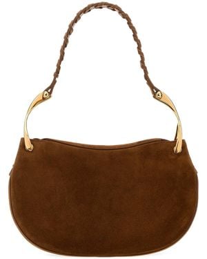 McQueen Brown Suede Wishbone Shoulder Bag