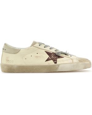 Golden Goose Ivory Leather Superstar Sneakers - Multicolor