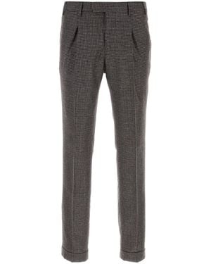 PT Torino Embroidered Wool Pant - Gray