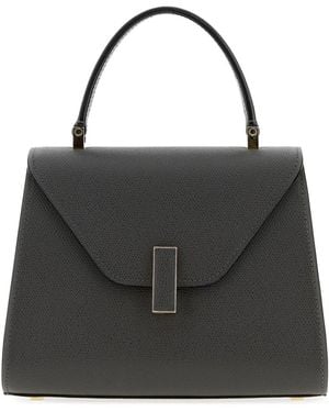 Valextra Charcoal Leather Mini Iside Handbag - Black