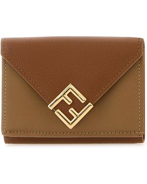 Fendi Portafoglio in pelle bicolor - Marrone