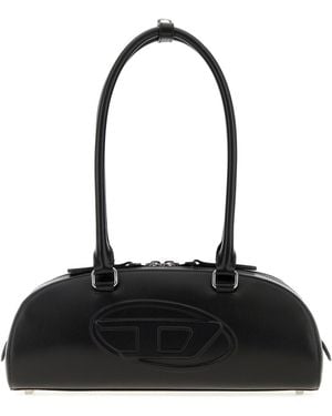 DIESEL Black Leather 1dr Dome Shoulder Bag