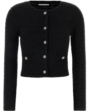 Alessandra Rich Sequin Knit Cardigan - Black