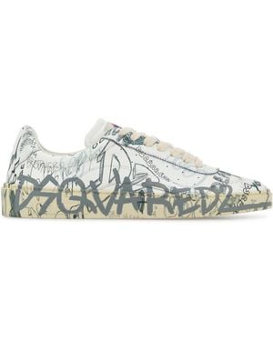 DSquared² Printed Leather Rider Trainers - White