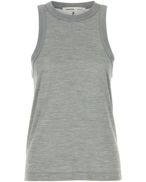 Carven Canotta in seta grigia - Grigio