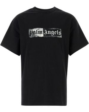 Palm Angels Black Cotton T-shirt