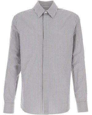 Bottega Veneta Camicia in misto cotone ricamato - Grigio