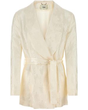 Fendi Giacca in seta bianca - Bianco