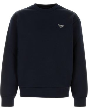 Prada Felpa in misto cotone blu notte