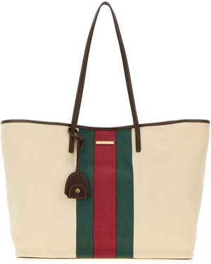 Gucci Borsa shopping Tribeca grande in tela avorio - Nero