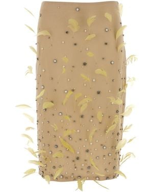 Des Phemmes Skin Pink Crepe Skirt - Natural