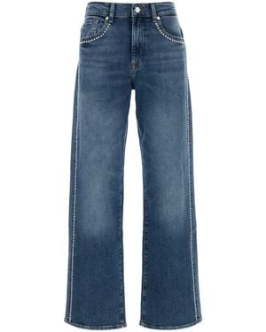 7 For All Mankind Stretch Denim Stovepipe Jeans - Blue
