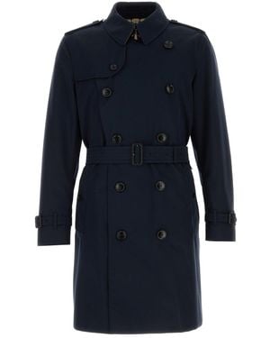 Burberry Trench Heritage Kensington in gabardine blu scuro