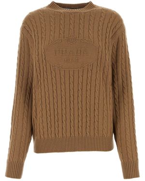 Prada Maglione in cashmere biscotto - Neutro