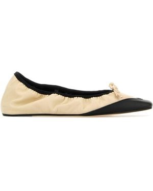 ARMARIUM Ivory Nappa Leather Camilla Ballerinas - White