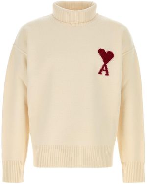 Ami Paris Maglione in lana avorio - Bianco