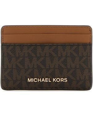 MICHAEL Michael Kors Printed Canvas Card Holder - Brown