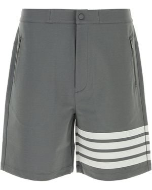 Thom Browne Grey Stretch Jersey Bermuda Shorts