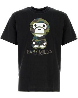 A Bathing Ape Black Cotton 1st Camp Baby Milo T-shirt