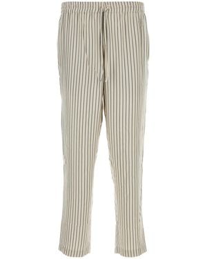 LeKasha Embroidered Silk Darvi Pant - Natural