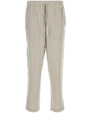 LeKasha Pantalone Darvi in seta ricamata - Neutro