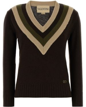 Valentino Garavani Maglione in lana cioccolato - Nero