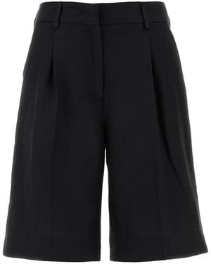 PT Torino Slate Viscose Blend Simone Bermuda Shorts - Black