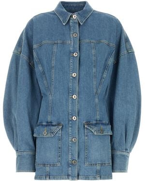 The Attico Stretch Denim Shirt Dress - Blue