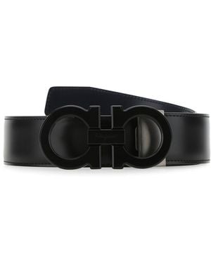 Ferragamo Cintura reversibile in pelle nera - Nero