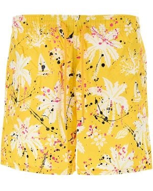 PALM ANGELS X VILEBREQUIN Printed Nylon Swimming Shorts - Yellow