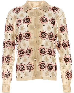 Bode Embellished Tulle Solarium Shirt - White