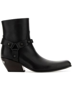 Balenciaga Solid Square Toe Boots - Black