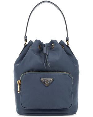 Prada Borsa a secchiello Duet in Re-Nylon ceruleo - Blu