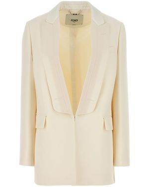 Fendi Tuxedo Bianco Jkt - Natural