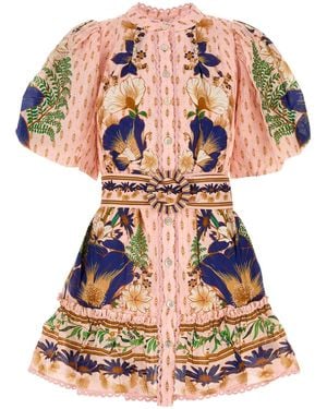 FARM Rio Printed Cotton Blend Mini Dress - Multicolour