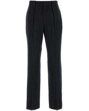 Isabel Marant Embroidered Stretch Wool Blend Pant - Black