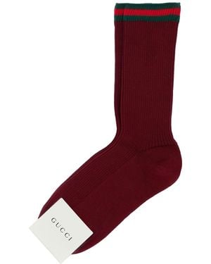 Gucci Calze in misto cotone bordeaux - Rosso