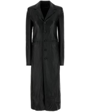 Balenciaga Black Leather Coat