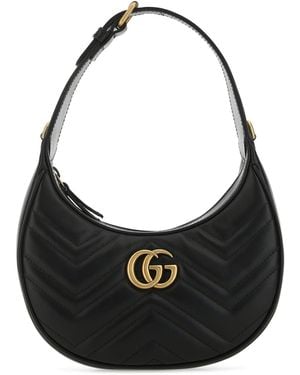 Gucci Borsa a mano GG Marmont mini in pelle nera - Nero