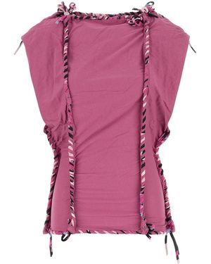 Isabel Marant Top Zohra in cotone fucsia - Rosa