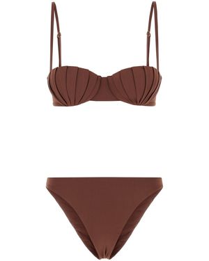 Amotea Brown Stretch Nylon Serena Bikini