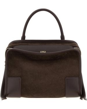 Loewe Borsa a mano Amazona 180 media in pelle scamosciata marrone