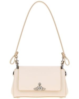 Vivienne Westwood Ivory Synthetic Leather Small Hazel Shoulder Bag - Natural